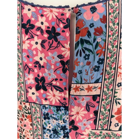Matilda Jane Wildlife Maxi Dress Pink Teal Floral Boho Patchwork Women's Size XL - Picture 10 of 15